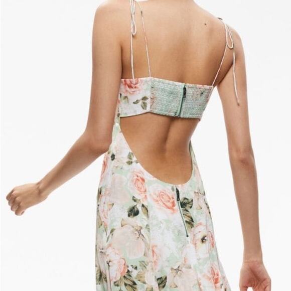 --NWOT Alice + Olivia Lorelle Floral Cutout Sleeveless Midi Dress Size 0 - Picture 4 of 10